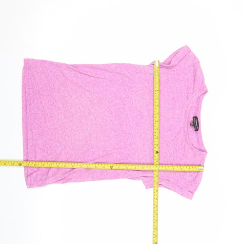 Warehouse Womens Pink Basic Jersey T-Shirt UK 8 Short Sleeve
