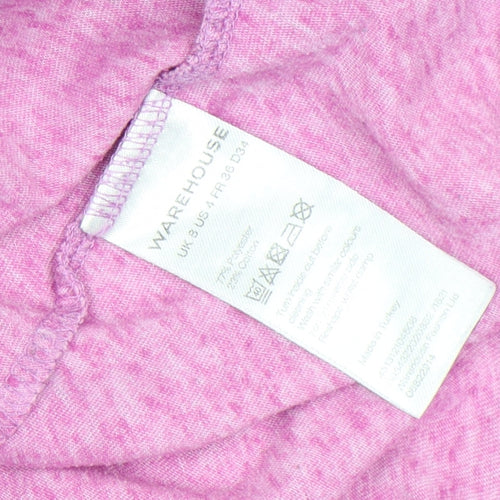 Warehouse Womens Pink Basic Jersey T-Shirt UK 8 Short Sleeve