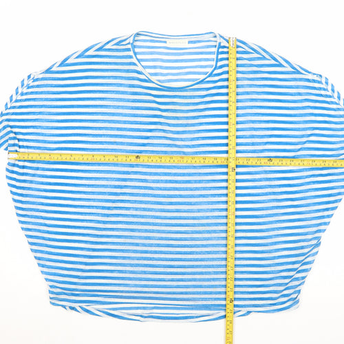 Whistles Women’s Blue White Striped Relaxed Fit T-Shirt Size L