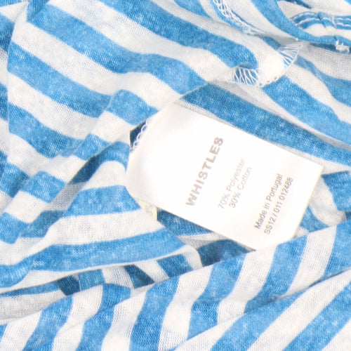 Whistles Women’s Blue White Striped Relaxed Fit T-Shirt Size L