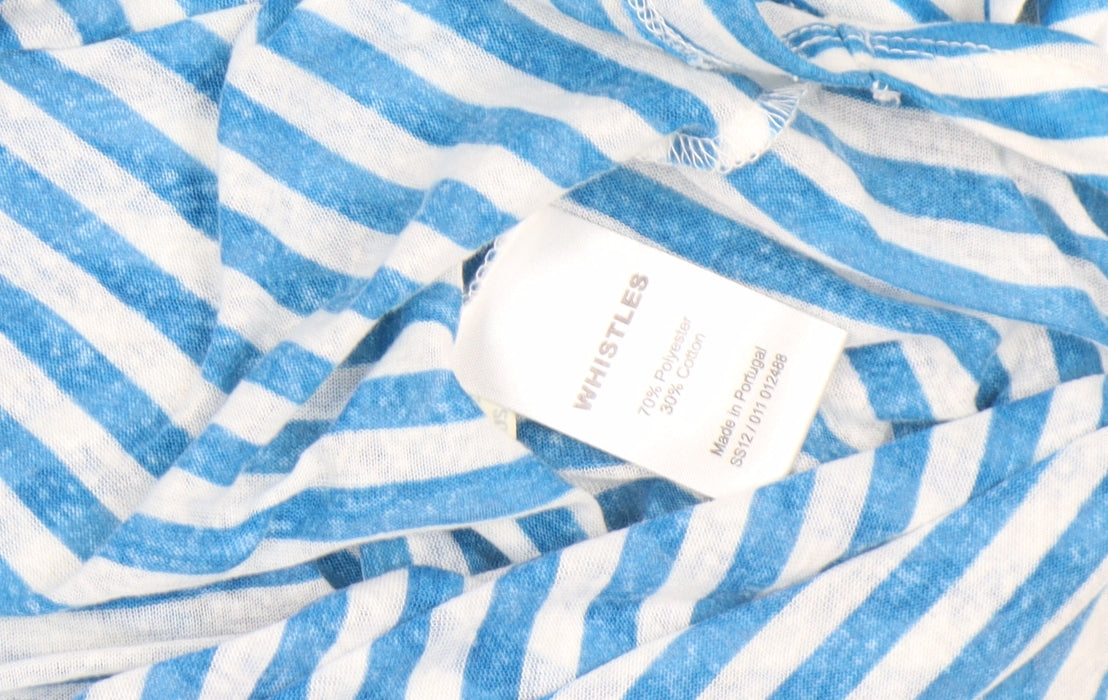 Whistles Women’s Blue White Striped Relaxed Fit T-Shirt Size L