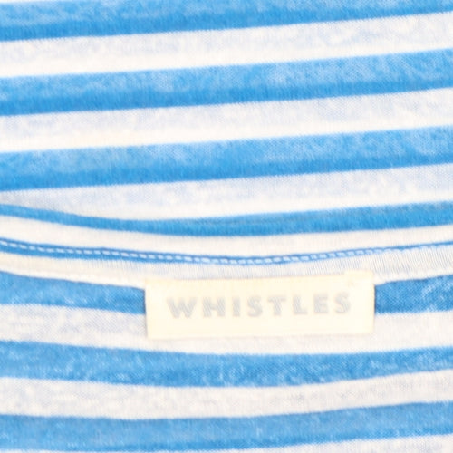 Whistles Women’s Blue White Striped Relaxed Fit T-Shirt Size L