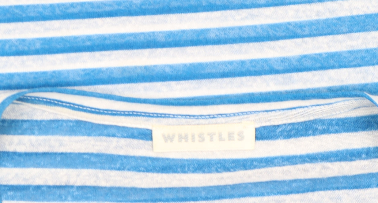 Whistles Women’s Blue White Striped Relaxed Fit T-Shirt Size L
