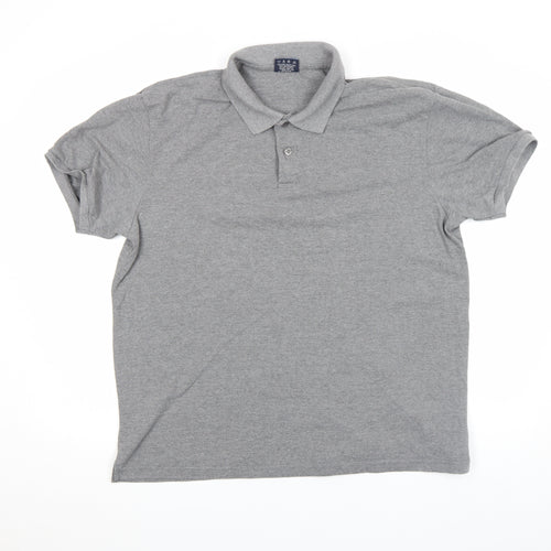 Portside Men's Grey 3XL Regular Fit Short Sleeve Polo Shirt