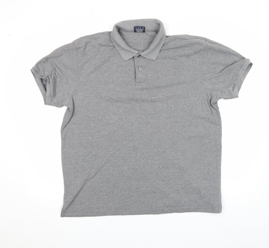 Portside Men's Grey 3XL Regular Fit Short Sleeve Polo Shirt