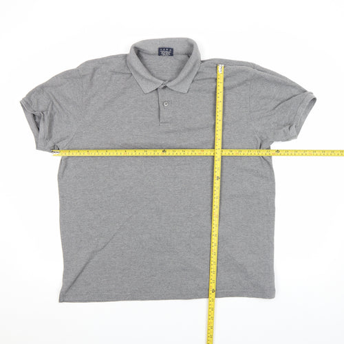 Portside Men's Grey 3XL Regular Fit Short Sleeve Polo Shirt