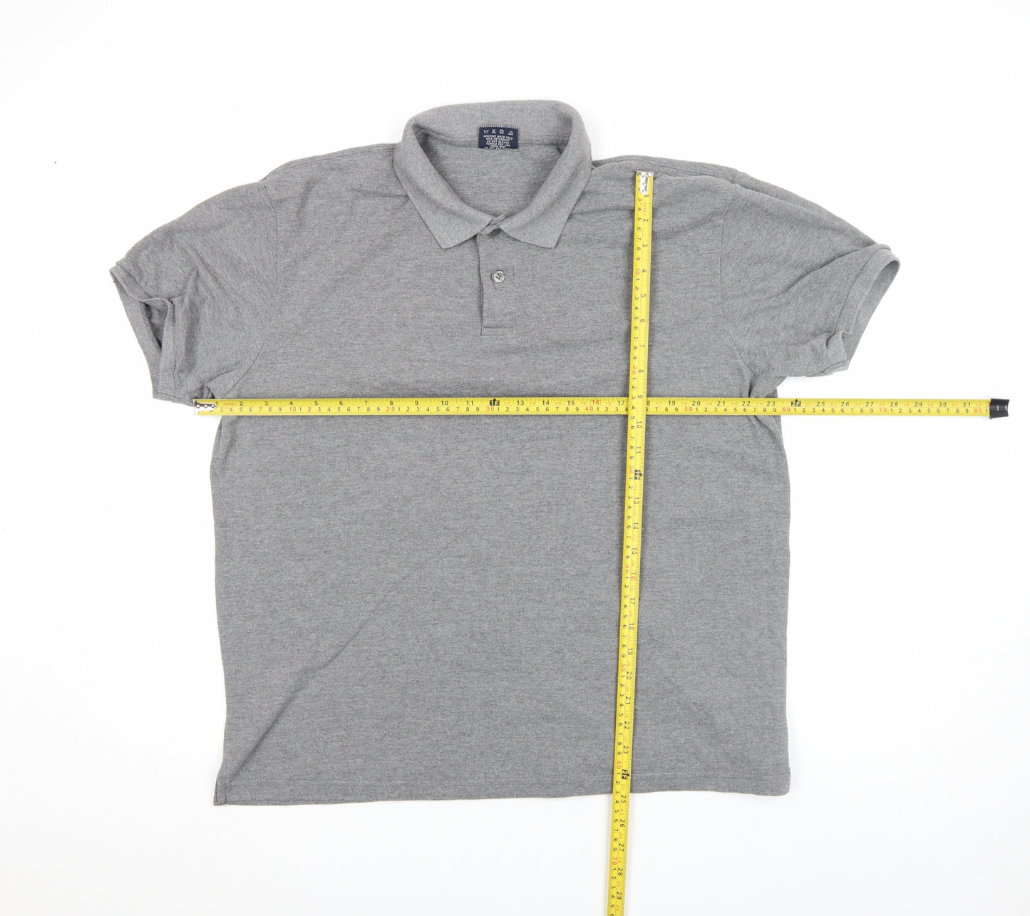 Portside Men's Grey 3XL Regular Fit Short Sleeve Polo Shirt