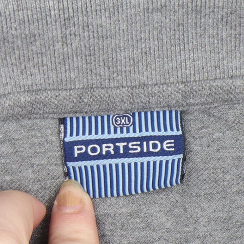 Portside Men's Grey 3XL Regular Fit Short Sleeve Polo Shirt