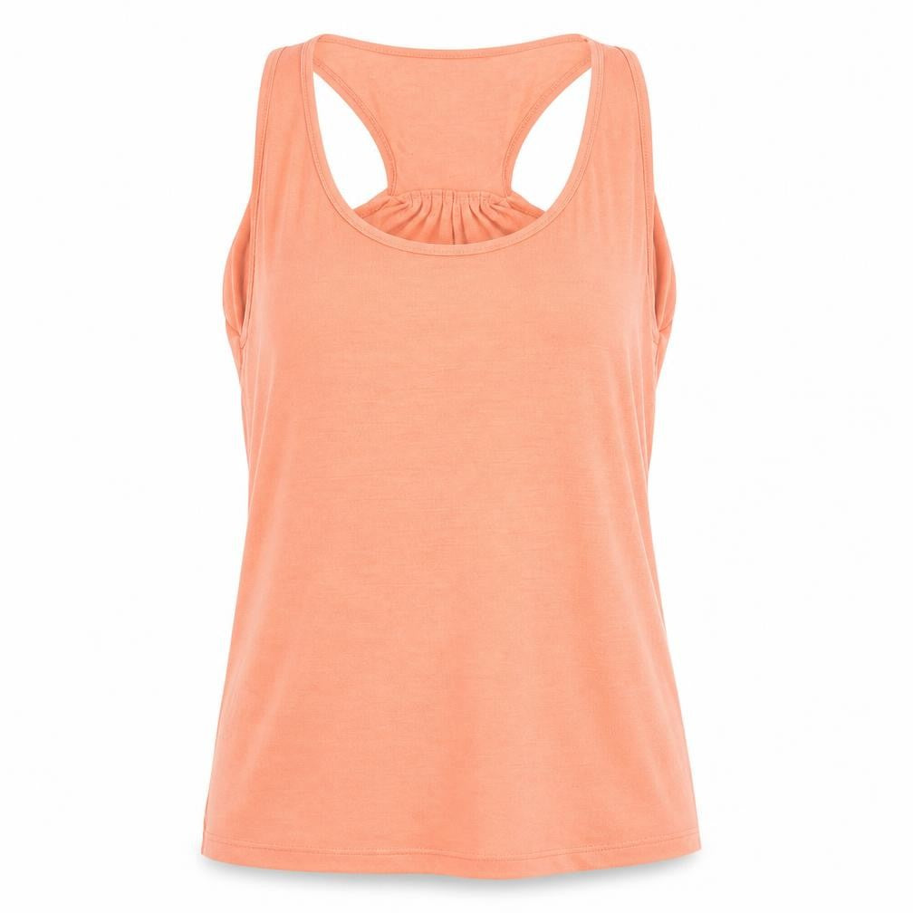 Front view of H&M women’s orange sleeveless jersey tank top, size S