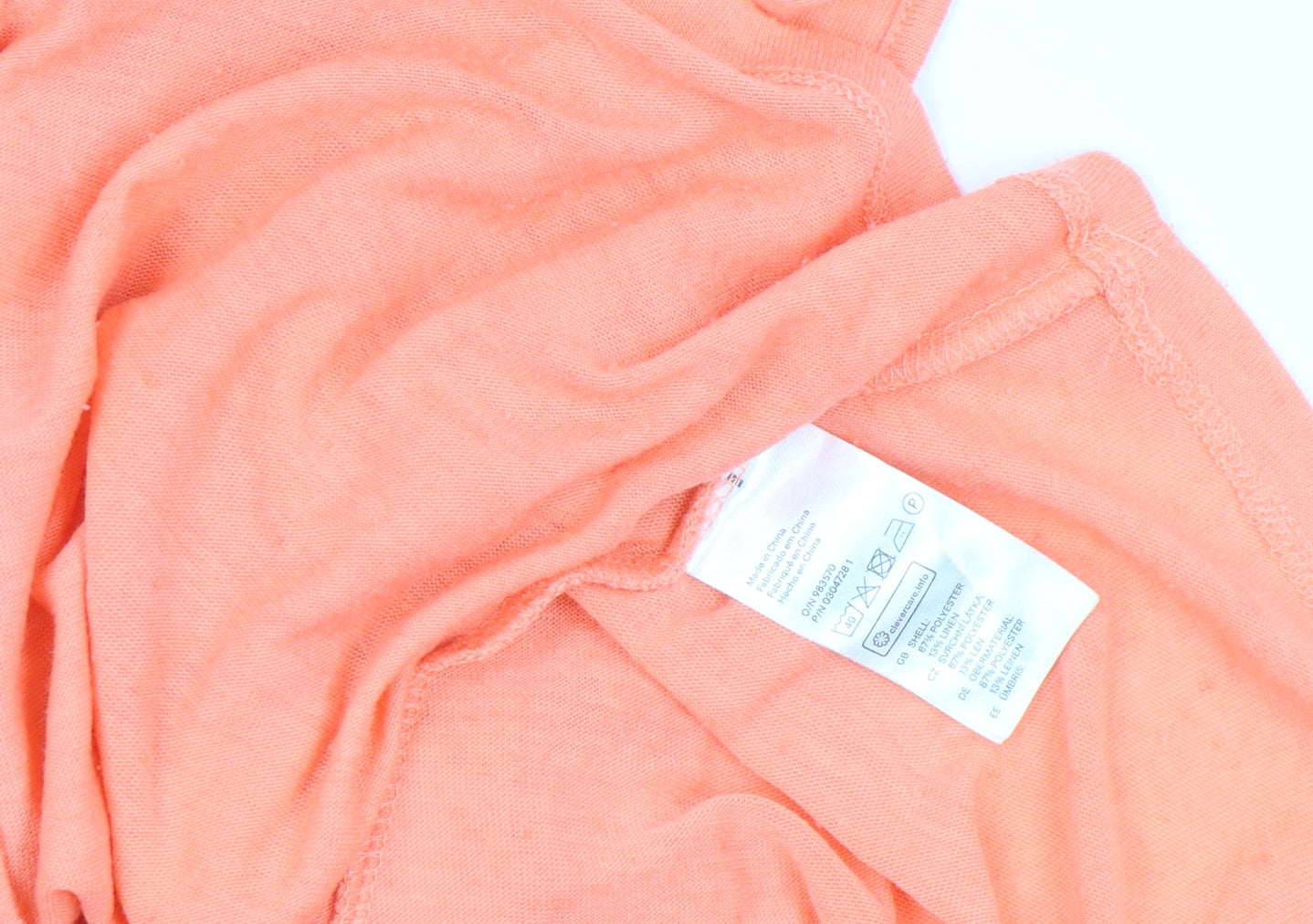 H&M Womens Orange Sleeveless Jersey Tank Top Size S
