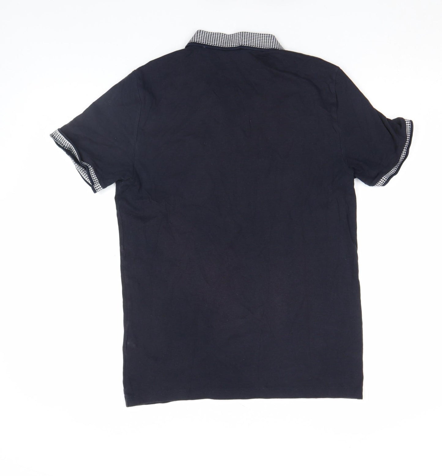 Next Men's Black Slim Fit Polo Shirt Size M Short Sleeve