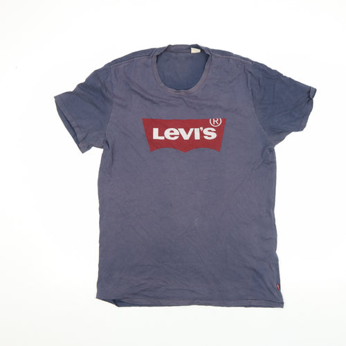 Levi's Men's Blue Graphic Logo Crew Neck T-Shirt Size M