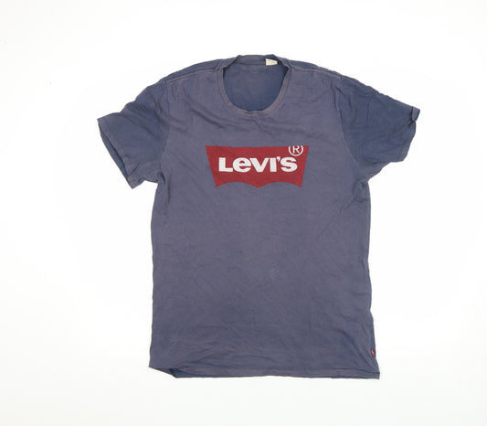 Levi's Men's Blue Graphic Logo Crew Neck T-Shirt Size M