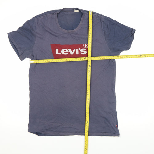 Levi's Men's Blue Graphic Logo Crew Neck T-Shirt Size M