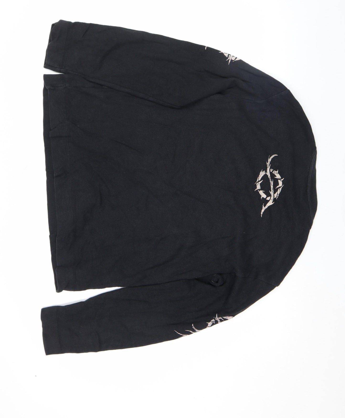 Burton Men's Black Long Sleeve V-Neck Graphic Casual Top Size M