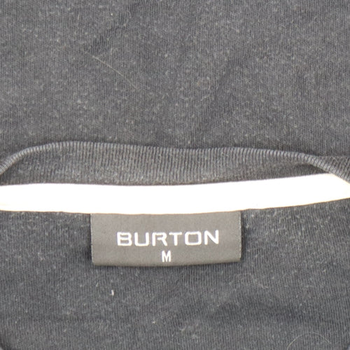 Burton Men's Black Long Sleeve V-Neck Graphic Casual Top Size M