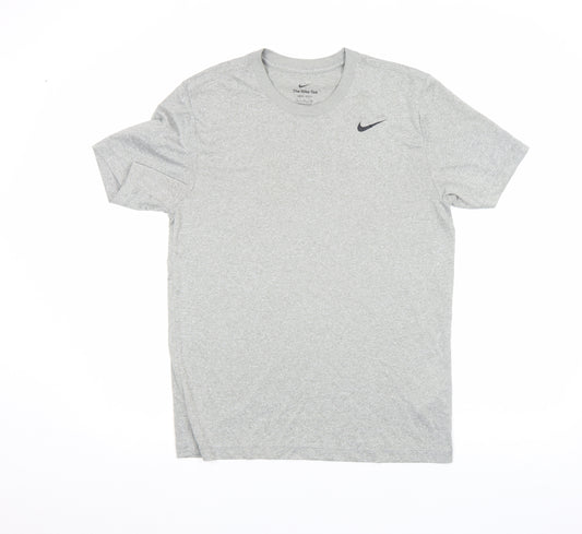 Nike Men's Grey Dri-Fit Athletic Short Sleeve Crew Neck T-Shirt Size S