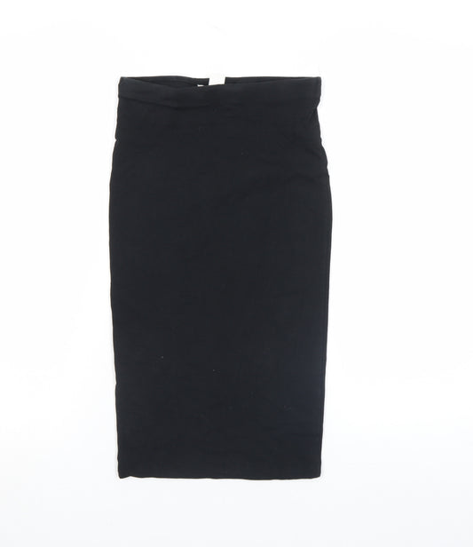 H&M Women’s Black XS Pencil Skirt Stretch Cotton Jersey