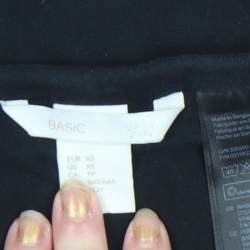 H&M Women’s Black XS Pencil Skirt Stretch Cotton Jersey