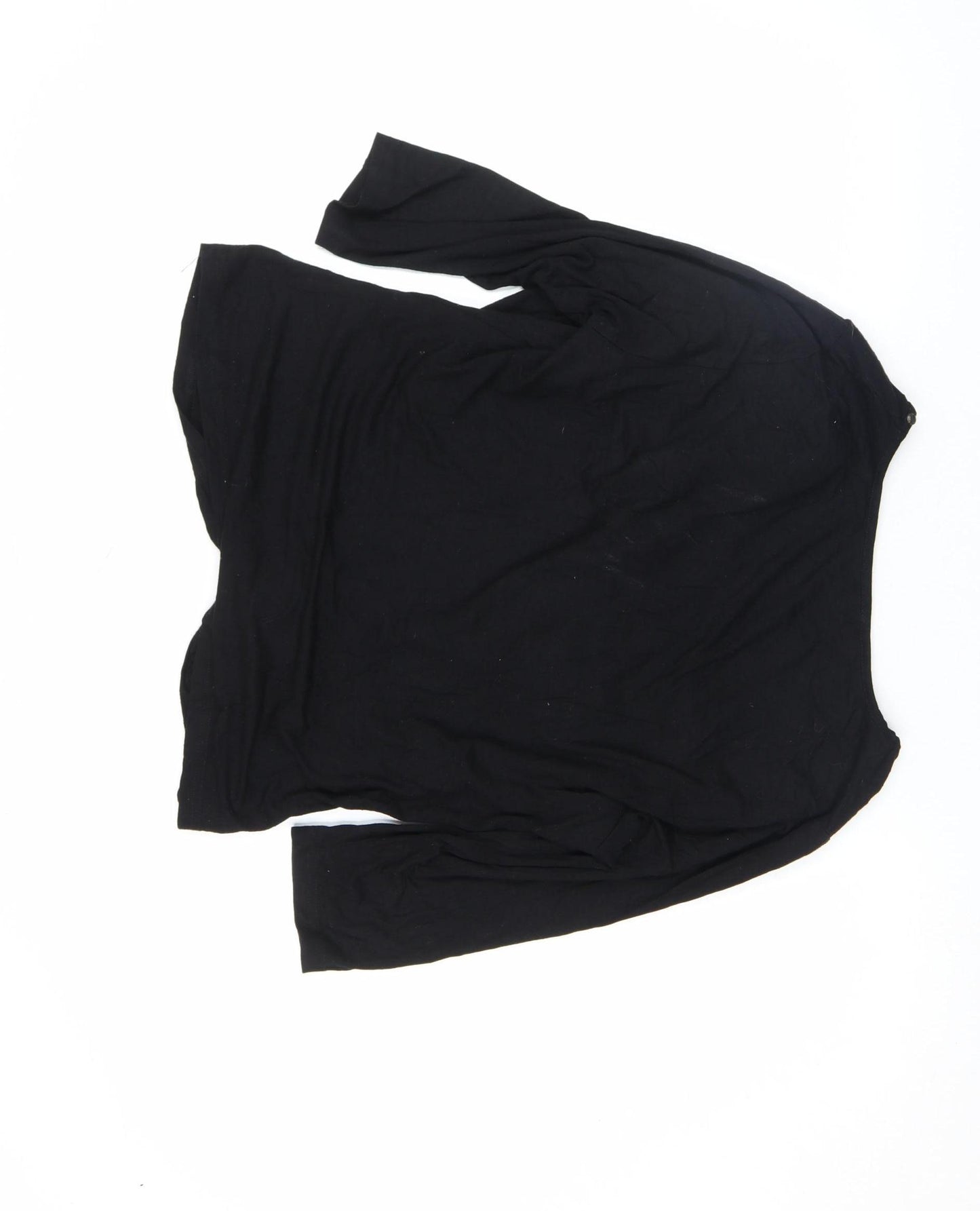 My Own Womens Black 3/4 Sleeve Tunic Blouse Size 14 Stretch Jersey Top
