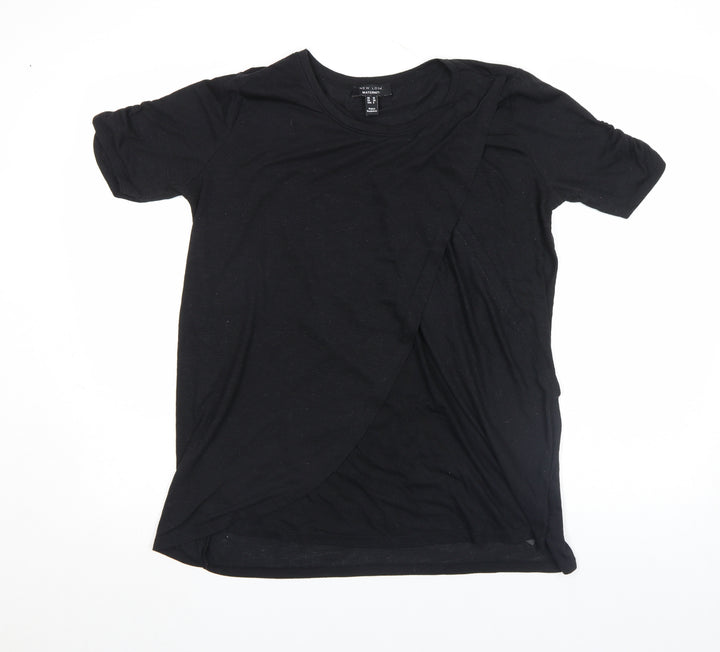 New Look Women Black Maternity Stretch Jersey T-Shirt Size 10