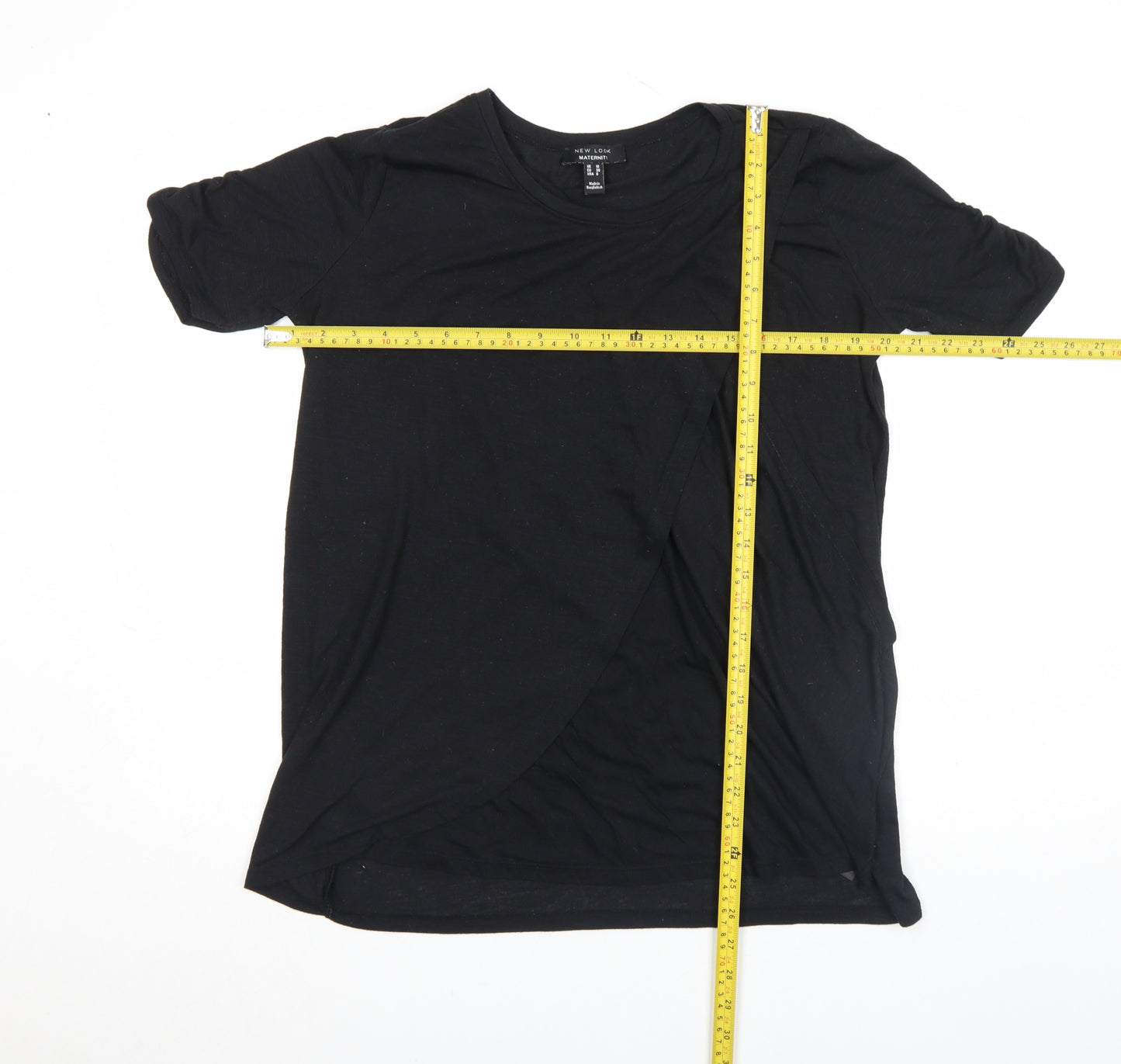 New Look Women Black Maternity Stretch Jersey T-Shirt Size 10