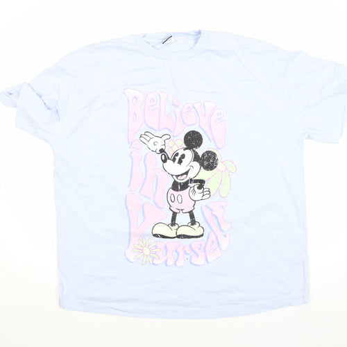 Disney Mickey Mouse Blue Crew Neck T-Shirt Women’s Size 16 George