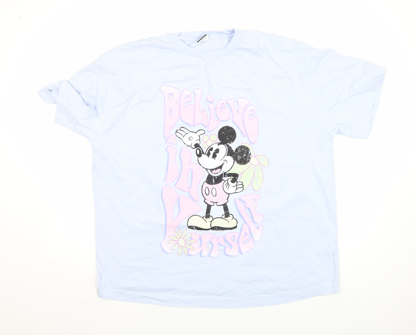Disney Mickey Mouse Blue Crew Neck T-Shirt Women’s Size 16 George