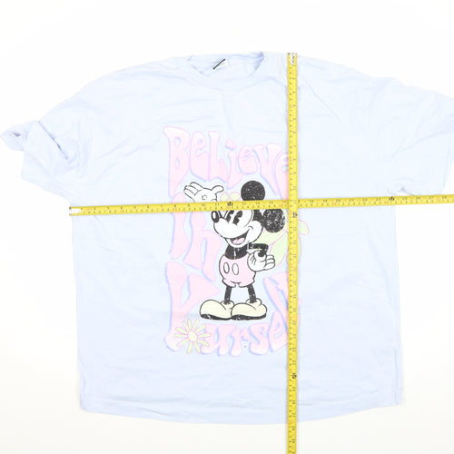 Disney Mickey Mouse Blue Crew Neck T-Shirt Women’s Size 16 George
