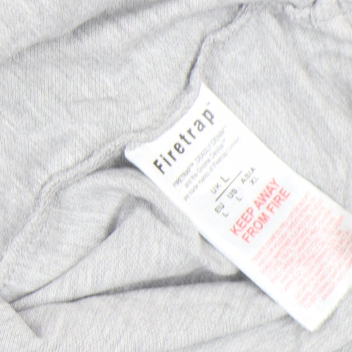 Firetrap Men's Grey Short Sleeve Cotton Polo Shirt Size L