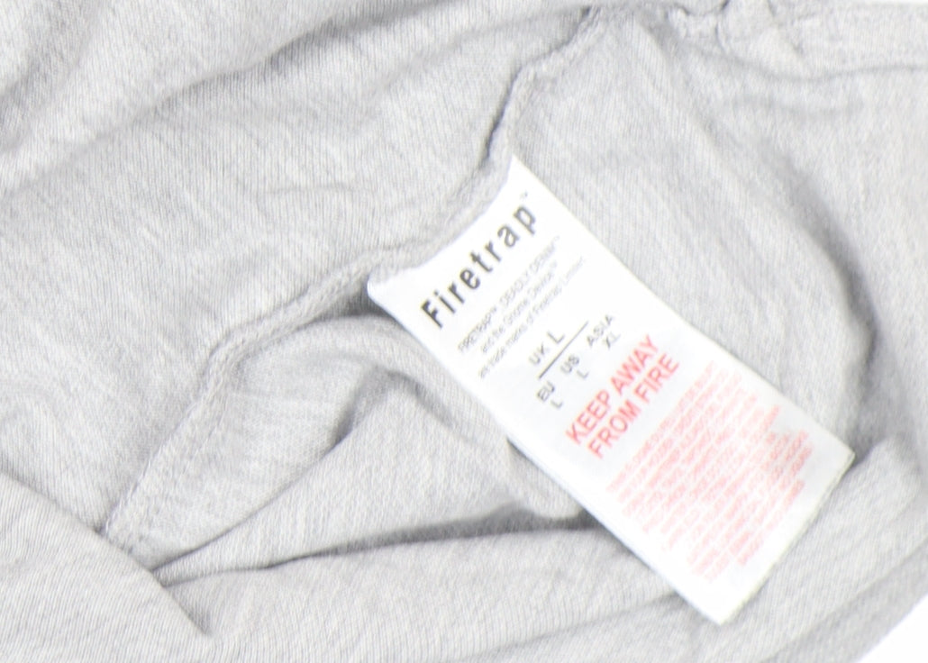 Firetrap Men's Grey Short Sleeve Cotton Polo Shirt Size L