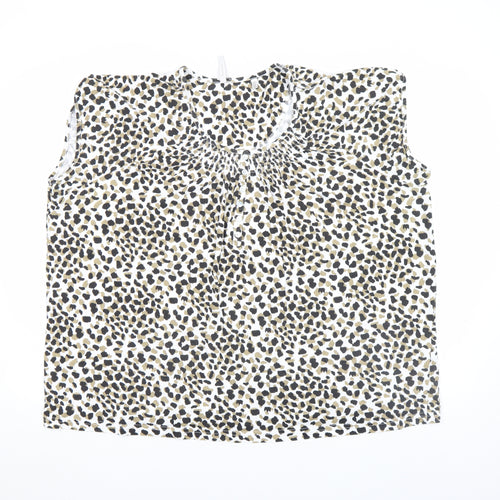 Anthology Women's Plus Size 24 Animal Print Cotton Sleeveless Blouse