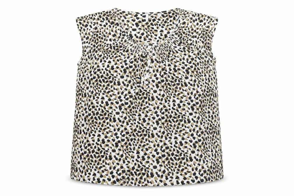 Anthology Women's Plus Size 24 Animal Print Cotton Sleeveless Blouse
