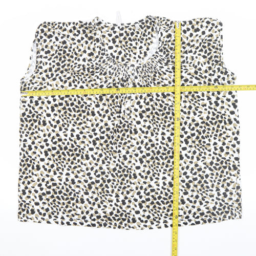 Anthology Women's Plus Size 24 Animal Print Cotton Sleeveless Blouse