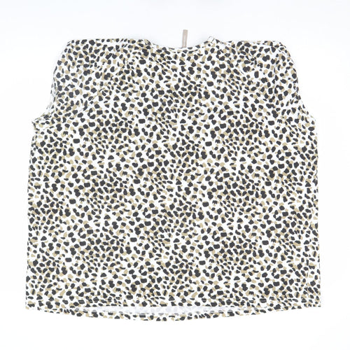 Anthology Women's Plus Size 24 Animal Print Cotton Sleeveless Blouse