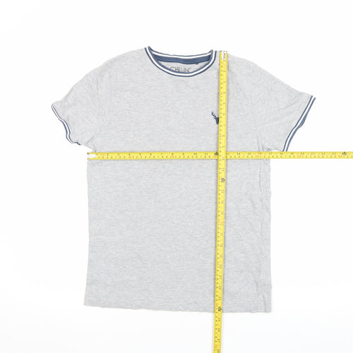 Next Boys Grey 14 Years Cotton Crew Neck Logo T-Shirt