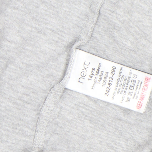 Next Boys Grey 14 Years Cotton Crew Neck Logo T-Shirt