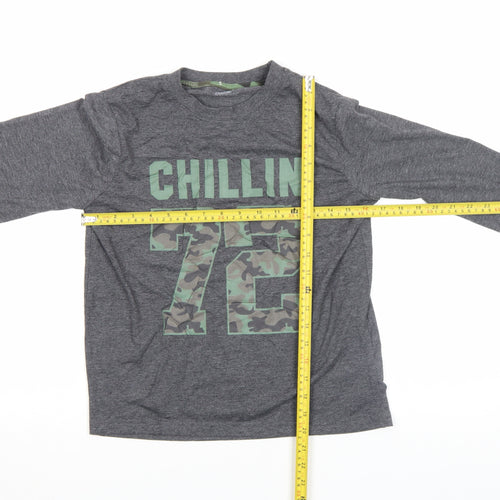 Rebel by Primark Boys Grey Long Sleeve Graphic T-Shirt 12-13 Years