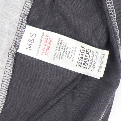 Marks and Spencer Boys Grey Camouflage Short Sleeve Cotton T-Shirt 2-3 Years