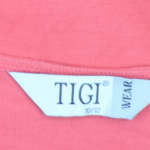 TIGI Wear Women's Pink 3/4 Sleeve V-Neck Tunic Top Size 10/12