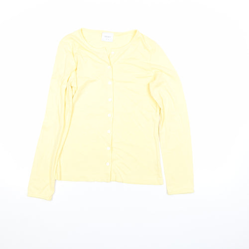 Next Women's Yellow Long Sleeve Cotton Button-Up Top UK 8