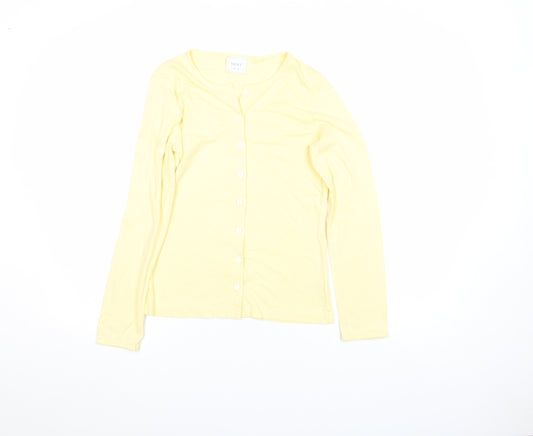 Next Women's Yellow Long Sleeve Cotton Button-Up Top UK 8