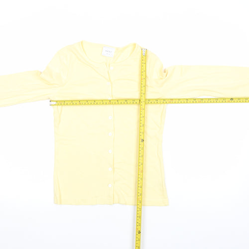 Next Women's Yellow Long Sleeve Cotton Button-Up Top UK 8
