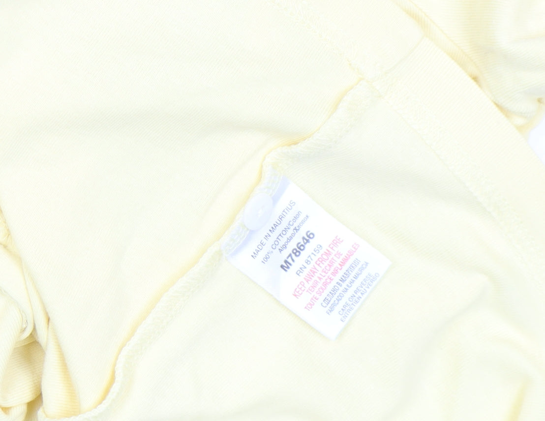 Next Women's Yellow Long Sleeve Cotton Button-Up Top UK 8