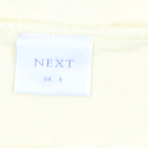 Next Women's Yellow Long Sleeve Cotton Button-Up Top UK 8