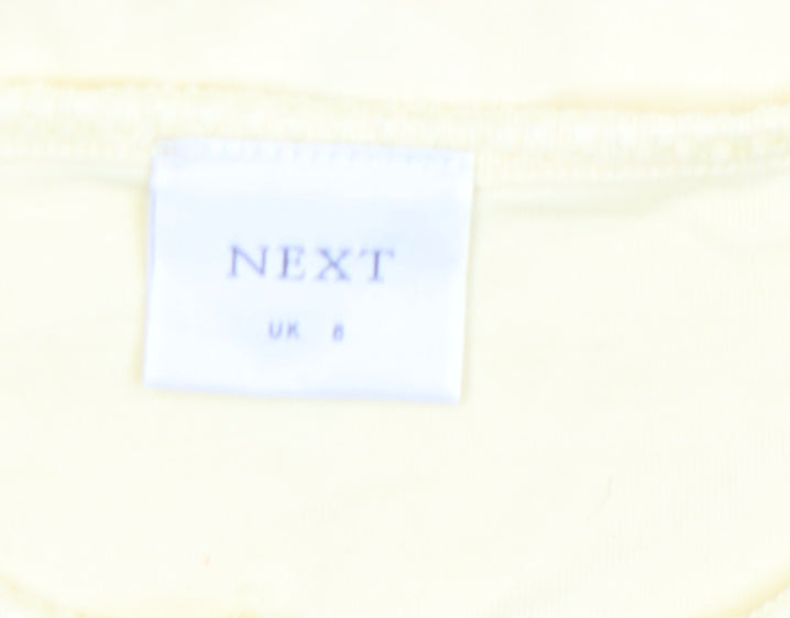 Next Women's Yellow Long Sleeve Cotton Button-Up Top UK 8