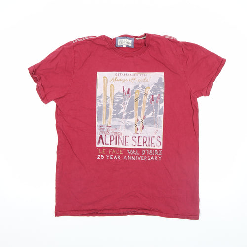 Fat Face Men's Red Cotton Alpine Graphic T-Shirt M
