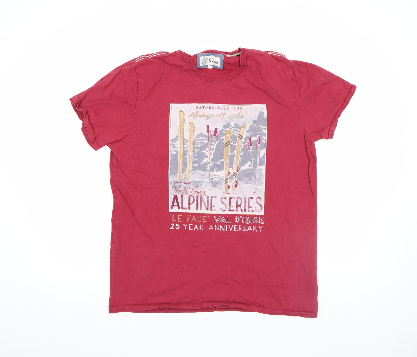 Fat Face Men's Red Cotton Alpine Graphic T-Shirt M