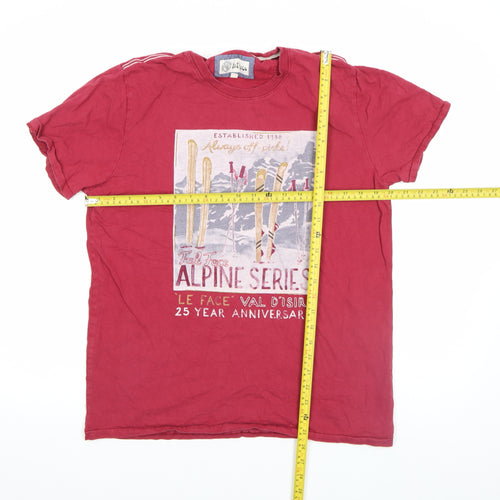 Fat Face Men's Red Cotton Alpine Graphic T-Shirt M
