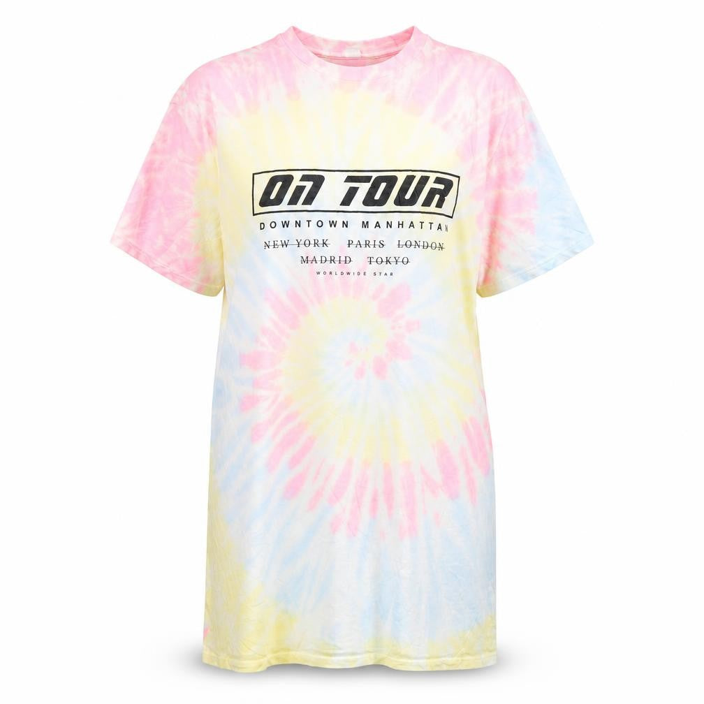 H&M Divided Women's Multicoloured Tie Dye T-Shirt Dress Size S
